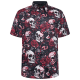 KAM Rose Skull Print Shirt