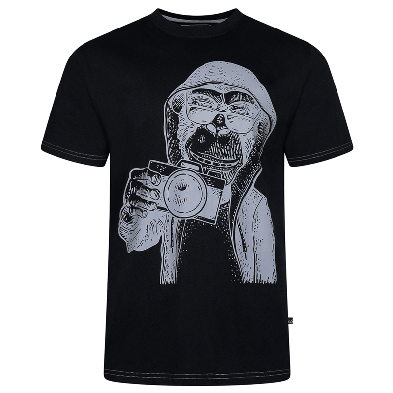KAM Monkey Photographer Print T shirt