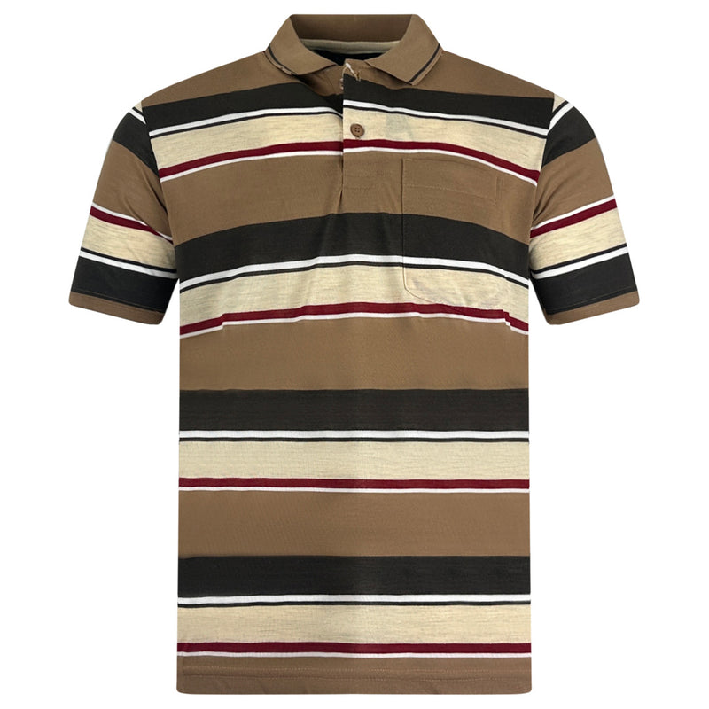 Charles Norton Short Sleeve Striped Polo Shirt