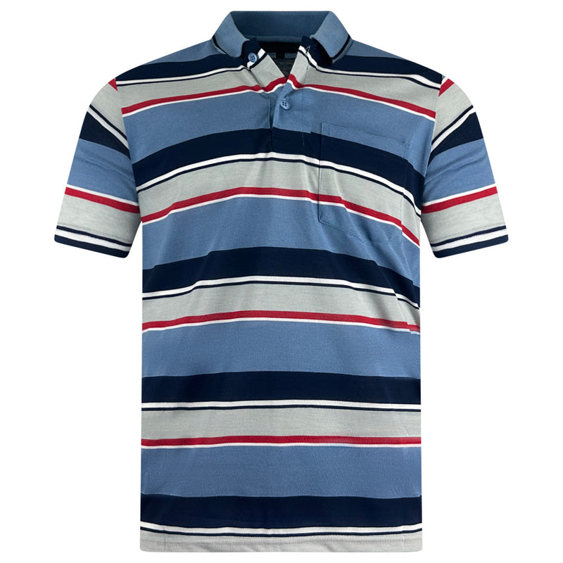 Charles Norton Short Sleeve Striped Polo Shirt