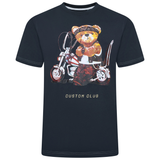 KAM Mens Teddy Bear Biker Graphic T-Shirt
