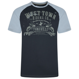 KAM Raglan West Town Print T-Shirt