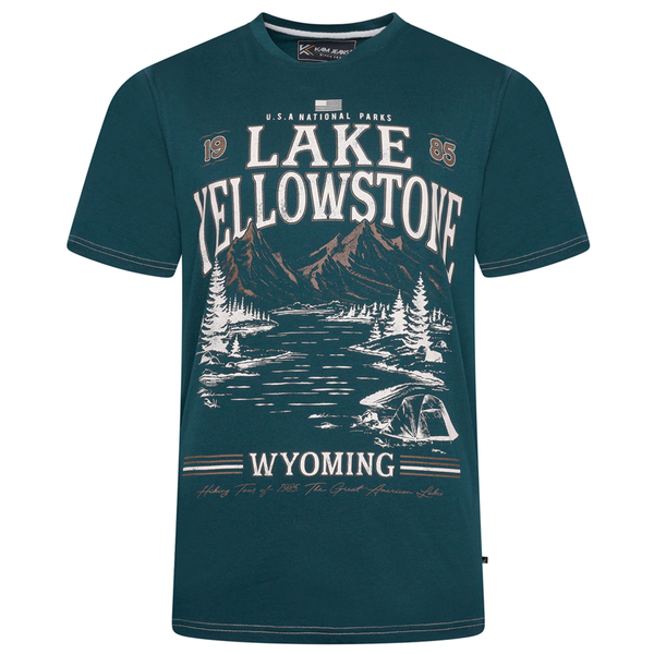 KAM Lake Yellowstone Print T-Shirt