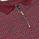 KAM Mens 1/4 Zip Printed Polo Shirt