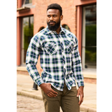 KAM Long Sleeved Retro Check Twill Shirt