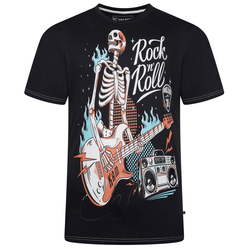 KAM Rock N Roll Print T-Shirt