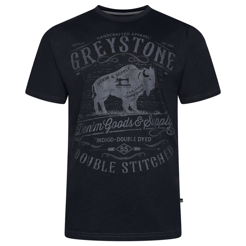 KAM Greystone Print T shirt