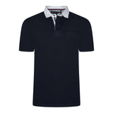 KAM Mens Plain Rugby Short Sleeve Shirt with Contrast Collar
