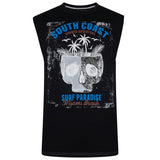 KAM South Coast Print Sleeveless Vest T Shirt