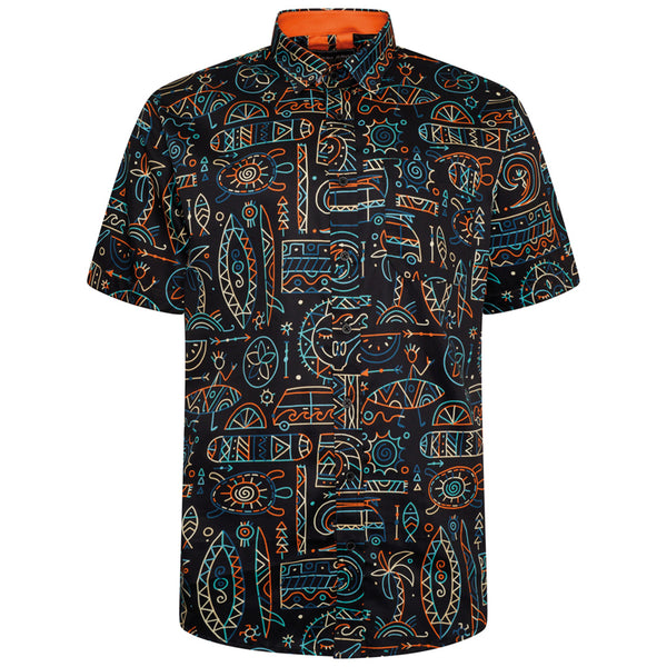 KAM Short Sleeve Surfing Print Shirt