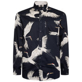 KAM Long Sleeve Bird Print Shirt