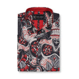 KAM Short Sleeve Skull & Roses Print Shirt