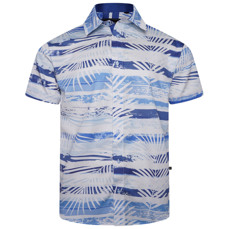 KAM Short Sleeve Leaf Print Shirt