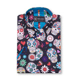 KAM AOP Skull Print Short Sleeved Shirt