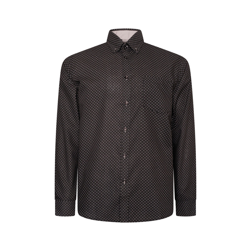 KAM Long Sleeve Diamond Print Shirt