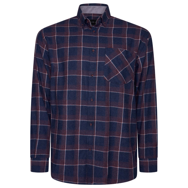 KAM Long Sleeve Check Print Shirt