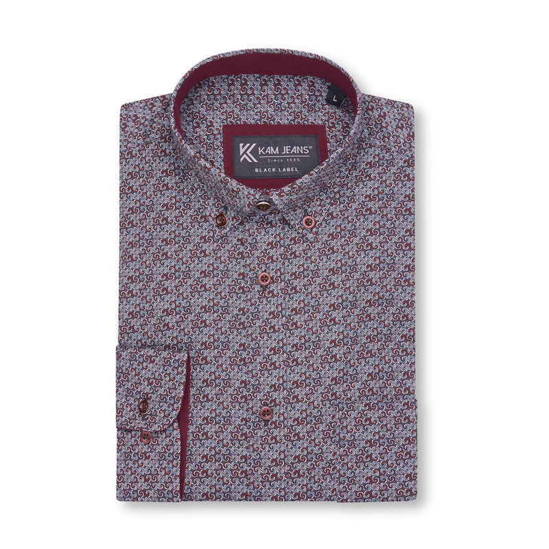 KAM Premium Geo Print Shirt