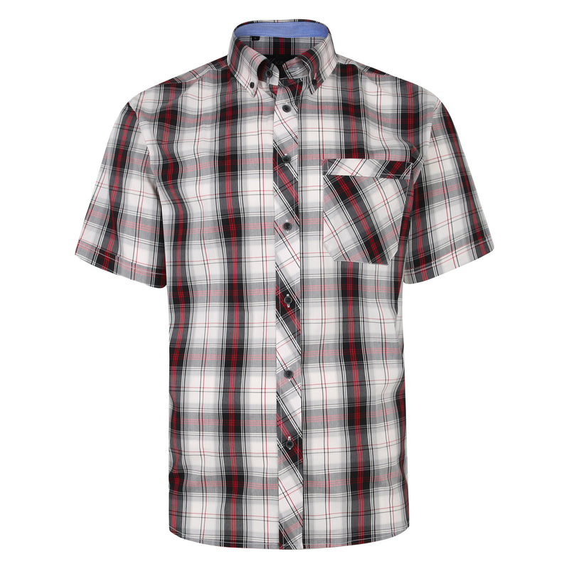 KAM Premium Short Sleeve Stretch Check Shirt