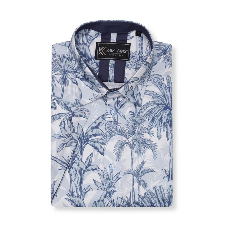 KAM Short Sleeve Summer Print Shirt