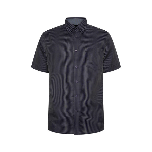 KAM Short Sleeve Dobby Stripe Shirt