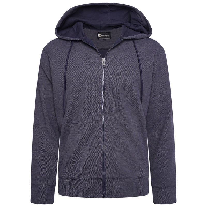 KAM Textured Interlock Zip Up Hoodie
