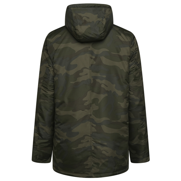 KAM Camo Print Quilted Coat