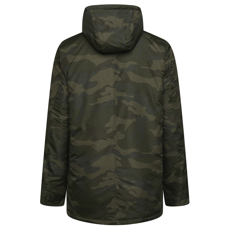 KAM Camo Print Quilted Coat