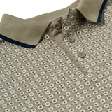 KAM Geo Print Polo Shirt