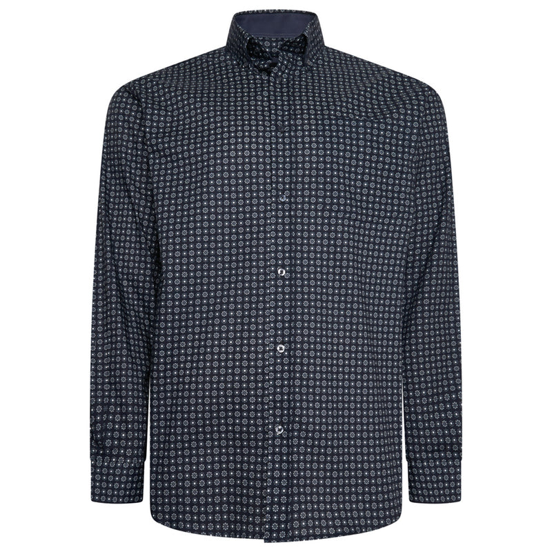 KAM Geo Floral Print Shirt