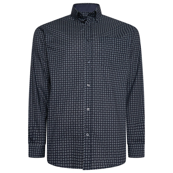 KAM Geo Floral Print Shirt