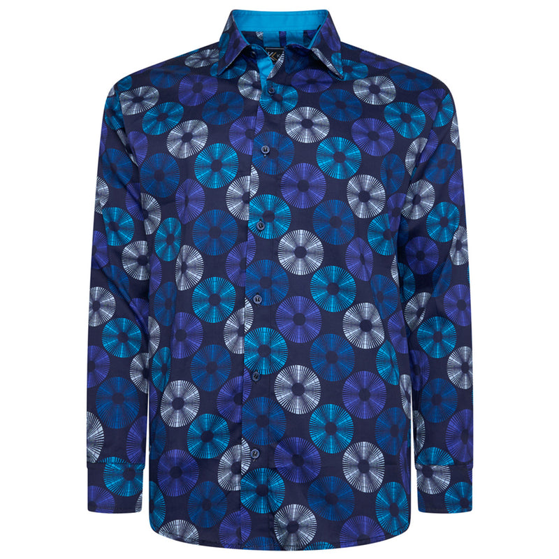 KAM Record Print Long Sleeved Shirt