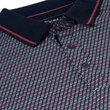KAM Geo Print Polo Shirt