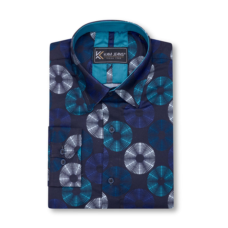 KAM Record Print Long Sleeved Shirt