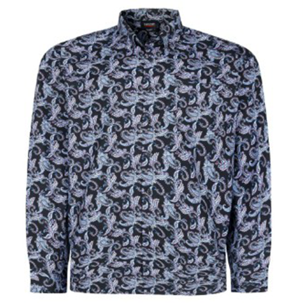 Espionage Long Sleeve Paisley Print Shirt