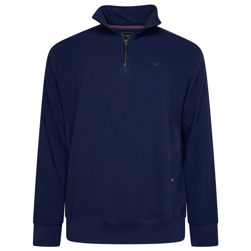 KAM 1/4 Zip Jacquard Knit Top