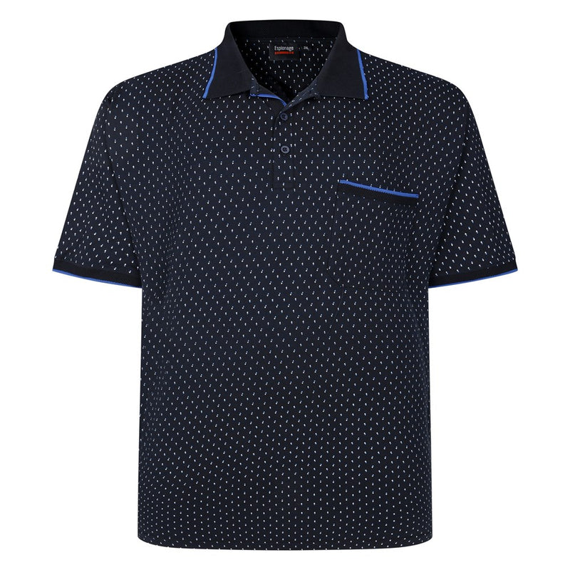 Espionage Geometric Print Jersey Polo Shirt
