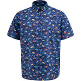 D555 Short Sleeve Vintage Car Print Shirt