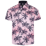 KAM Short Sleeve Palm Print Shirt