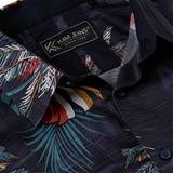 KAM Short Sleeve Acorn Palm Print Shirt