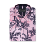 KAM Short Sleeve Palm Print Shirt