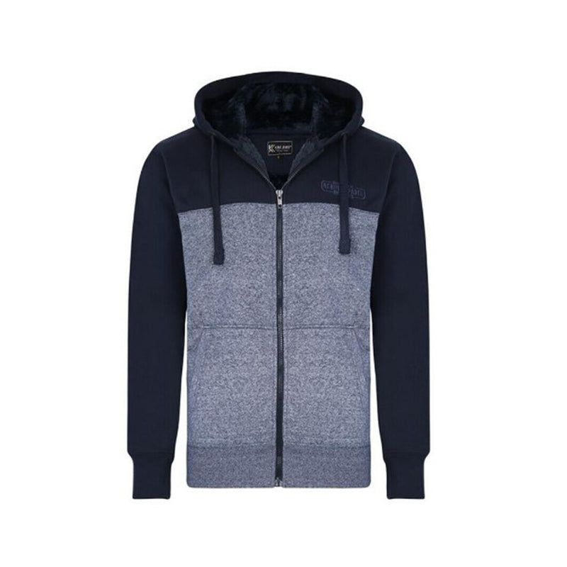 KAM Sherpa Lined Block Panel Hoodie