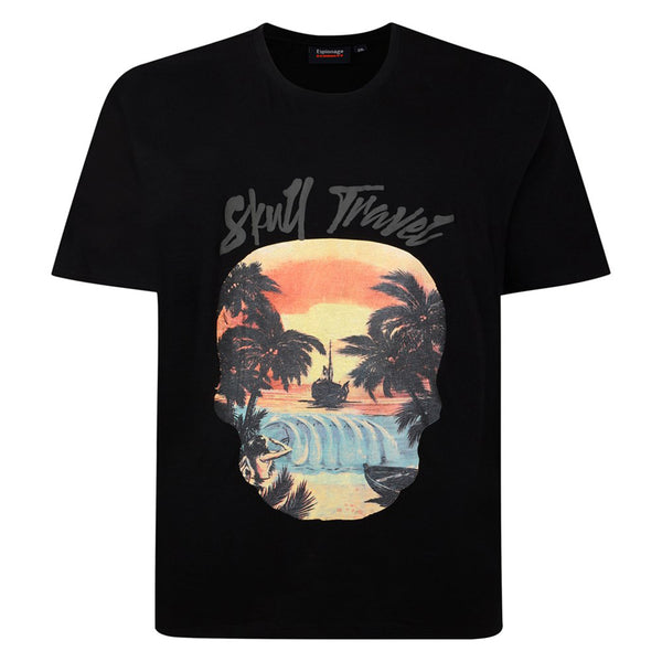 Espionage Skull Travel Print T-Shirt