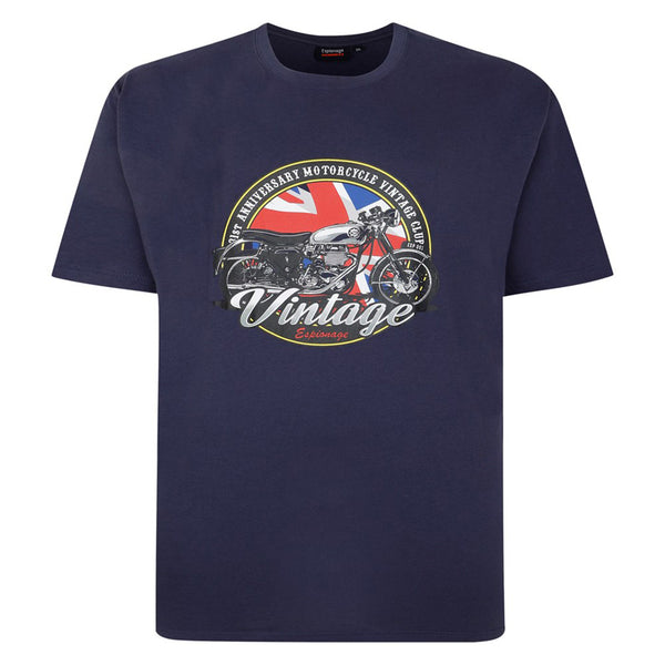 Espionage Vintage Motorbike Print T-Shirt