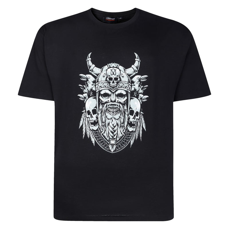 Espionage Viking Skull Print T Shirt