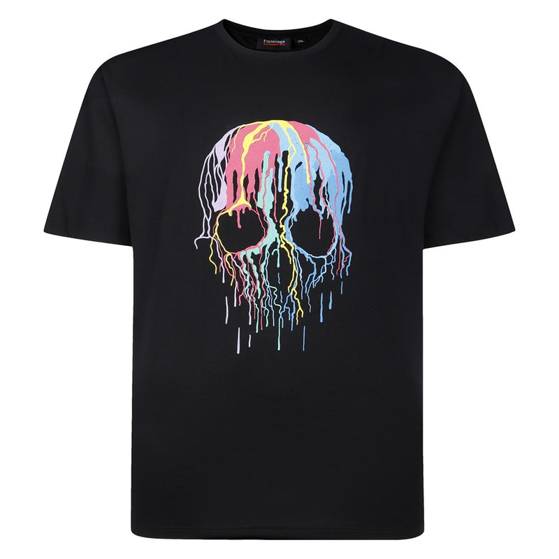 Espionage Distressed Skull Print T-Shirt