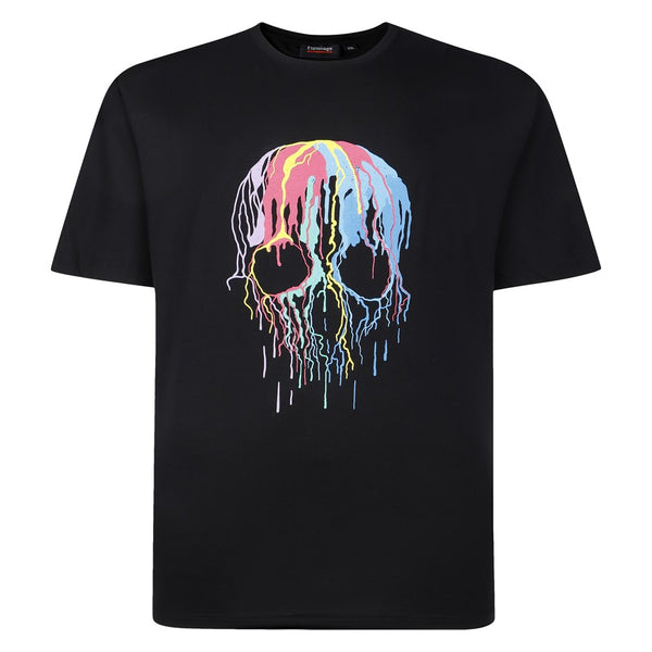 Espionage Distressed Skull Print T-Shirt