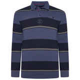 KAM Long Sleeved Striped Rugby Polo Shirt