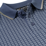 KAM Geo Print Polo Shirt