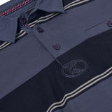KAM Long Sleeved Striped Rugby Polo Shirt