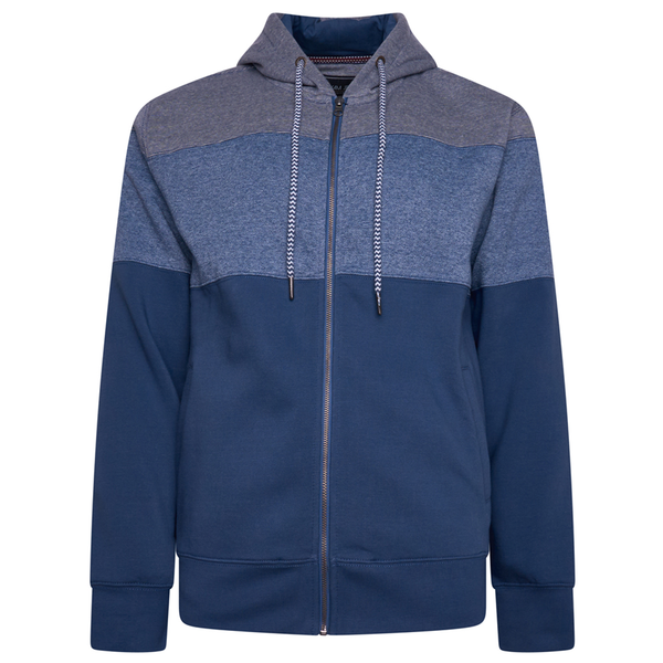 KAM Zip Up Marl Striped Hoodie
